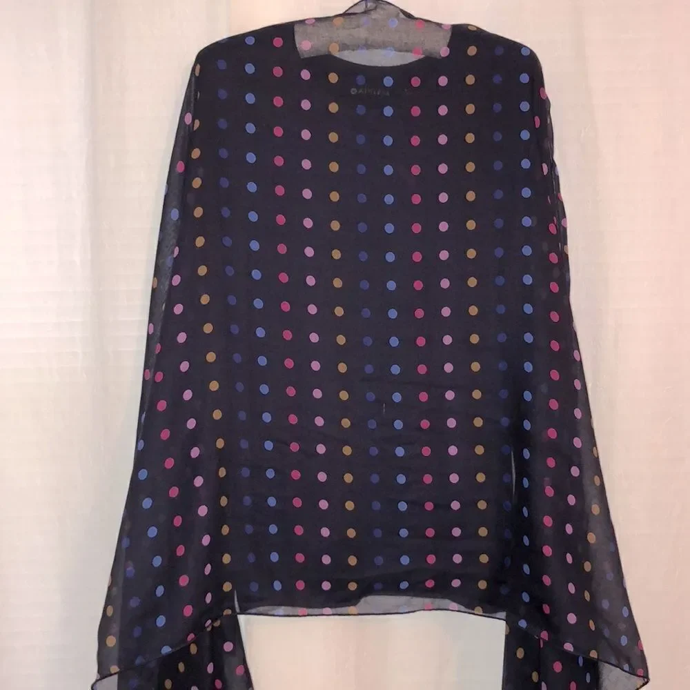 Joules Navy Multicolored Polka Large Scarf Wrap